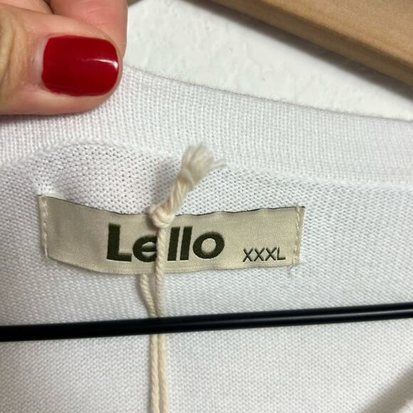 LELLO XXXL V-NECK LONG SLEEVE WHITE MEN SWEATER BRAND NEW WITH TAGS - Picture 5 of 7
